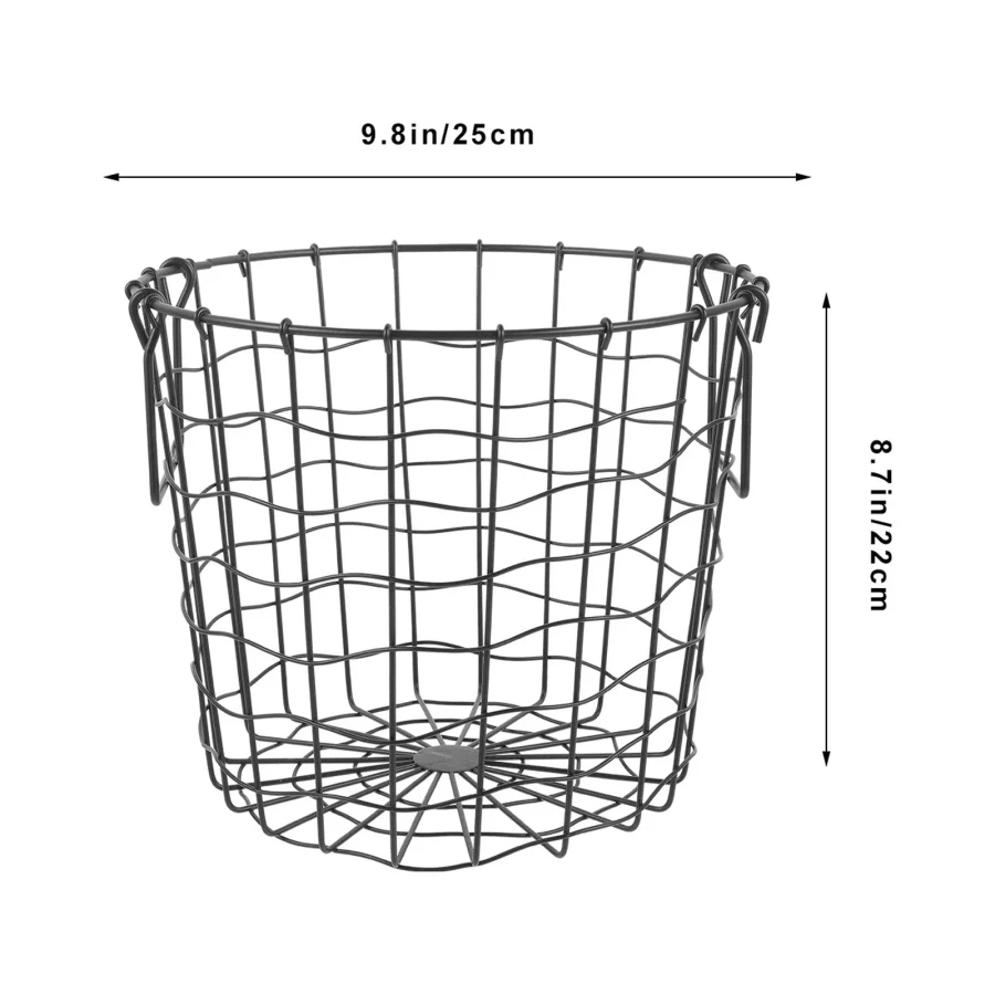 Toy Bin Country Round Iron Firewood Storage Basket Outdoor (Black) Versatile