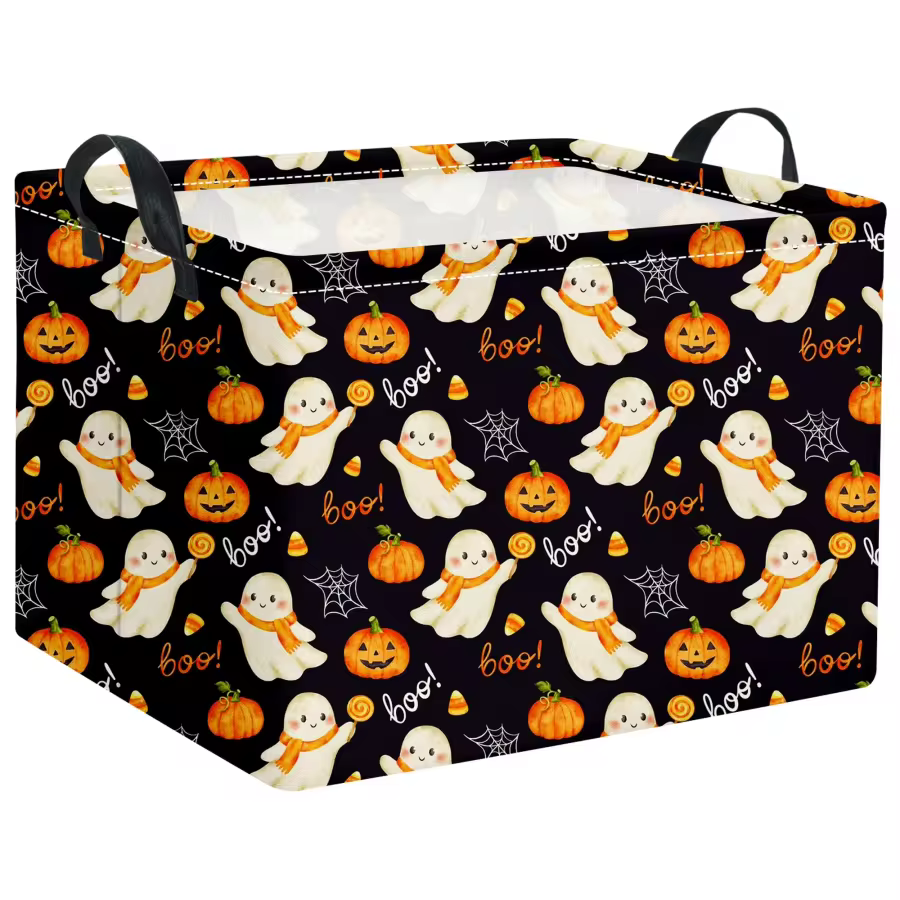 Black Halloween pumpkin kids storage basket